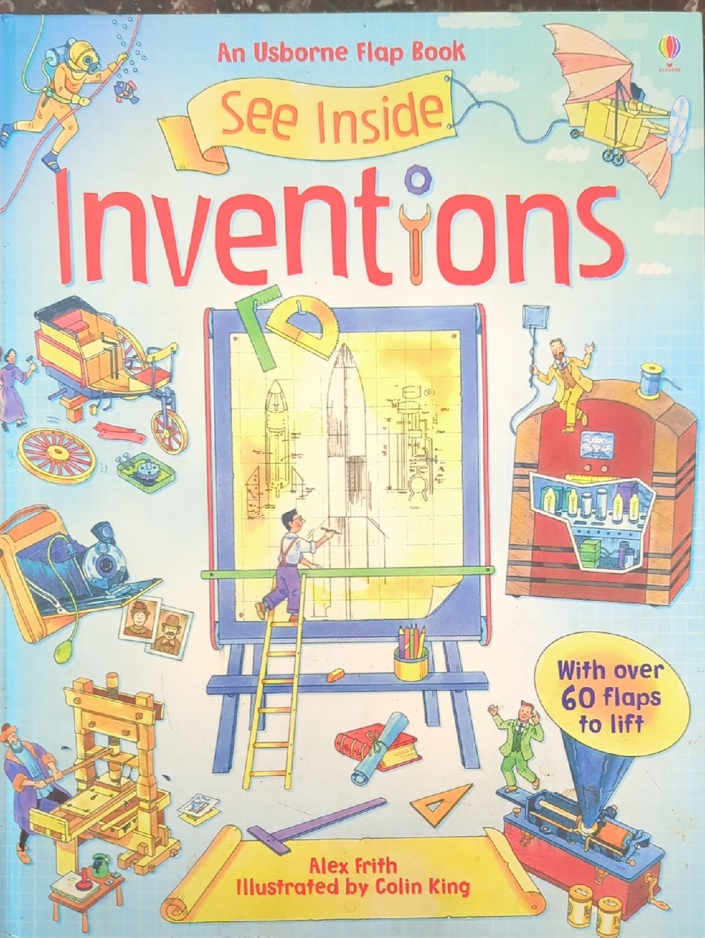 Usborne - See Inside Inventions Flap Book - Blue & Red